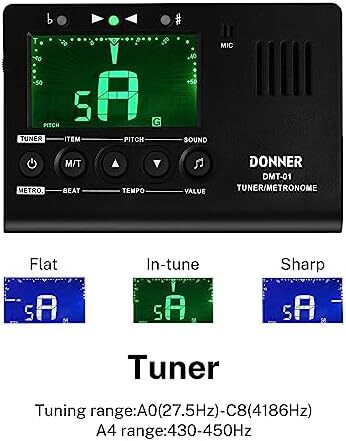 Donner デジタルメトロノーム チューナー トーンジェネレーター 3 in 1 ギター/ピアノ/トランペット/クロマティック楽_画像2