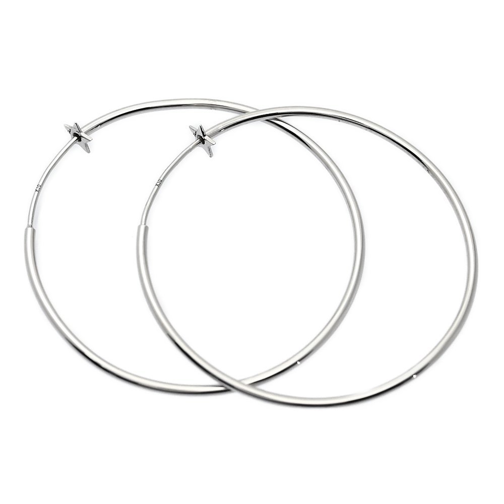  Star Jewelry hoop earrings /K10WG/416-1.4g/ white gold /STAR JEWELRY next day delivery possible #510562