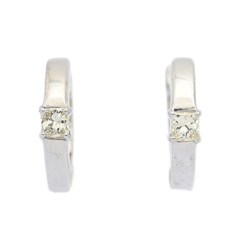 4月 誕生石 2P・ダイヤモンドフープピアス/K18WG/750-2g/0.055ct/FD:0.055ct/ホワイトゴールド 翌日配送可■512723