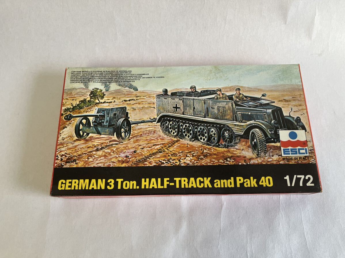 【模型】ESCI GERMAN 3Ton. HALF-TRACKandPak40 1/72_画像1