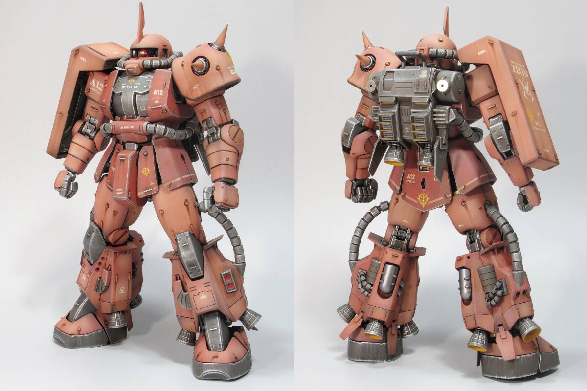MG 1/100 MS-06R-1A シャア専用 高機動型ザクⅡ 戦場風 改修塗装 MG 1/100 MS-06R-1A シャア専用 高機動型ザクⅡ 戦場風 改修塗装