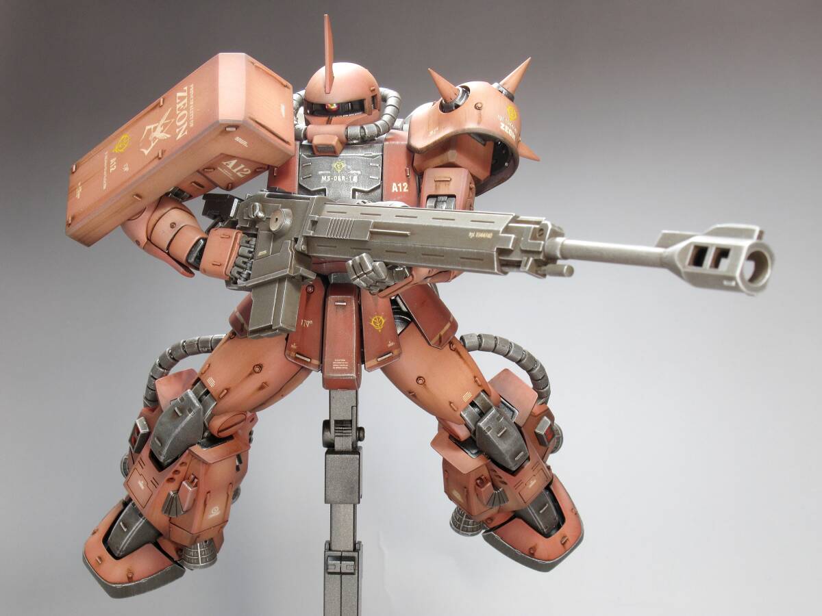 MG 1/100 MS-06R-1A シャア専用 高機動型ザクⅡ 戦場風 改修塗装 MG 1/100 MS-06R-1A シャア専用 高機動型ザクⅡ 戦場風 改修塗装
