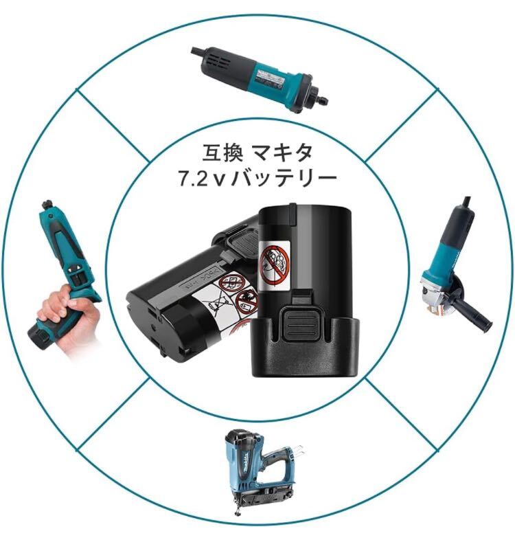 SHINGA マキタ7.2v バッテリー互換 BL7015 makita 7.2v バッテリー 3500mAh 大容量 電動工具用 ２個セット_画像6