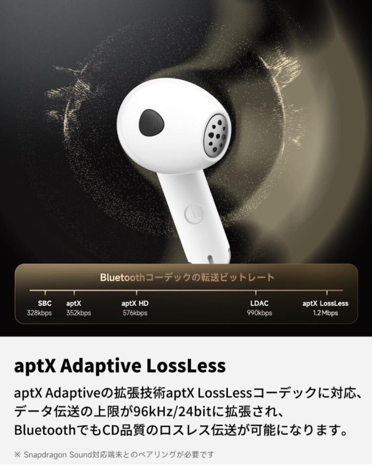 SOUNDPEATS Air4 ワイヤレスイヤホン ノイズキャンセリング Bluetooth 5.3 インナーイヤー型 専用アプリ 最大26時間再生 マットホワイトの画像7