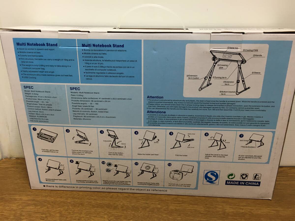 送料無料！！[税込] マルチノートブックスタンド・冷却・LEDライト・軽量タイプ・未使用品_画像8