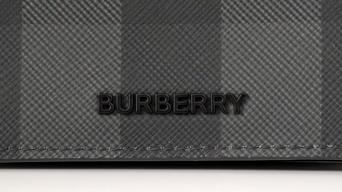 送料無料BURBERRYバーバリー美品カードケース8070204フォールディング カードケース名刺入れダークグレー/ブラック男女兼用_画像5