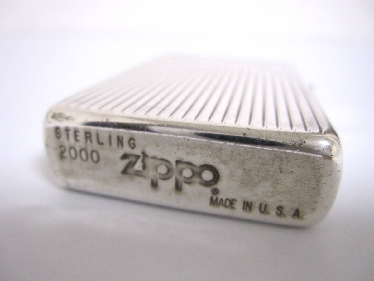 【中古保管品】Zippo スターリングシルバー 銀 ストライプ 2000_画像3