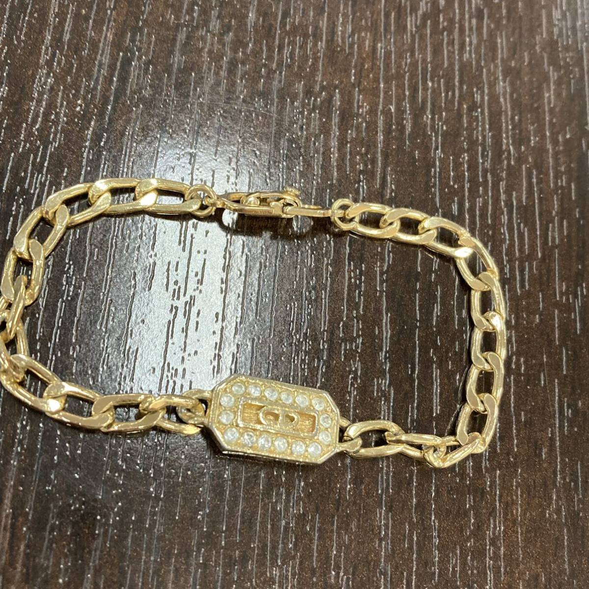 希少】Christian Dior ブレスレット ストーン ロゴ クリスチャン 希少】Christian Dior ブレスレット ストーン ロゴ クリスチャン