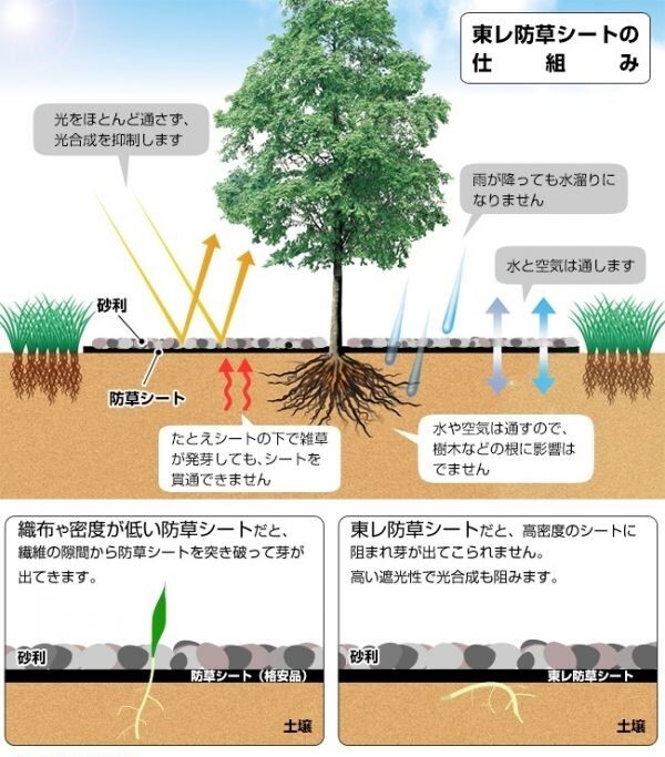 （東レ 防草シート お買い得　詰め合わせset）厚手 日本製 防草シート 雑草対策　雑草防止 除草 防根シート(8)_画像4