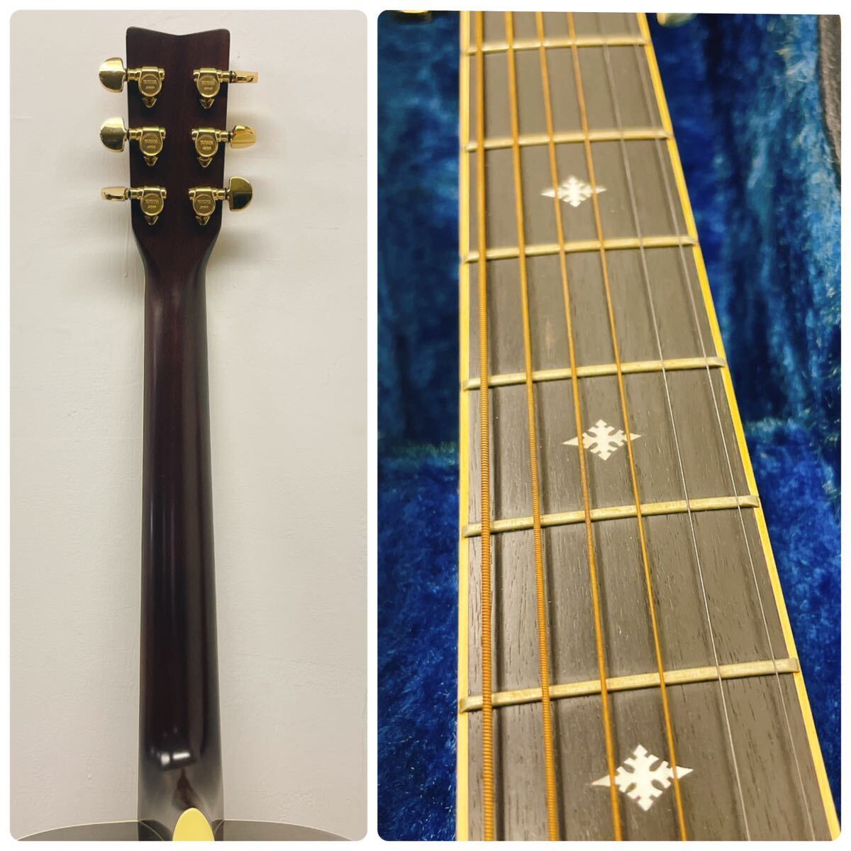 ◎YAMAHA L-10S アコースティックギター ハードケース付 ヤマハ後期型前期モデル バインディング 楽器 弦楽器 ギター 6弦の画像9