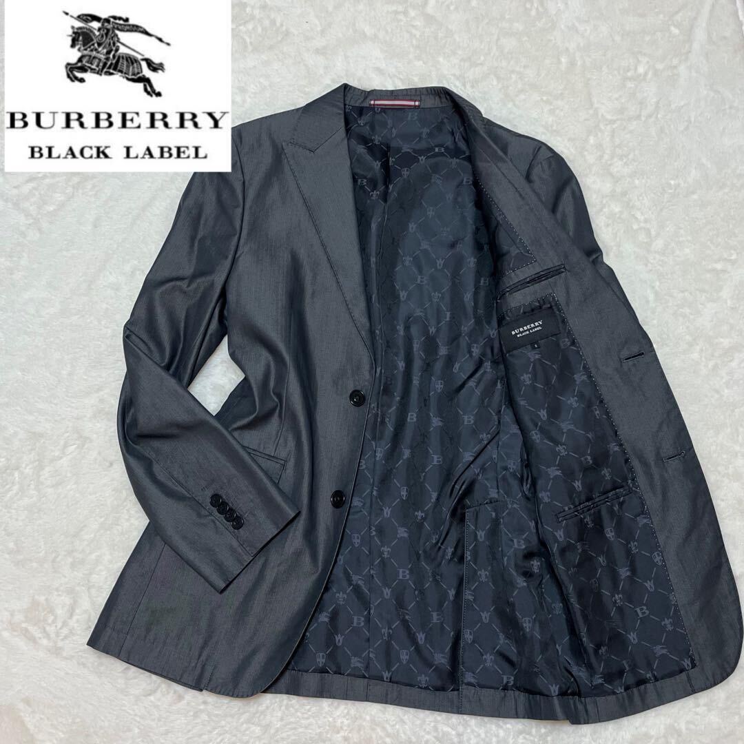 １円　BURBERRY バーバリー ブラックレーベル テーラードジャケット 裏地 ホースロゴ　モノグラム　総柄　光沢　スーツ　_画像1