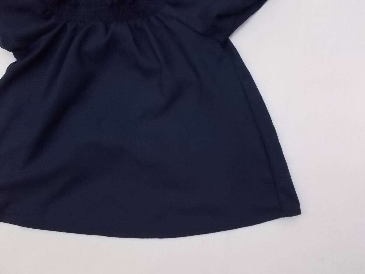 Vany FAM/eni.famV shoulder cord short sleeves blouse flower embroidery /120/ navy 