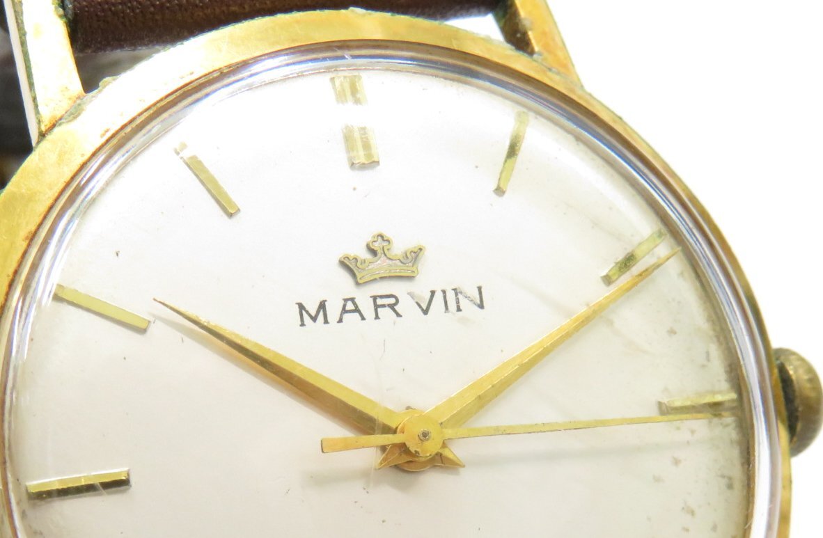 16136　小603-217　腕時計 マーヴィン　アナログ　手巻き　メンズ　マービン　MARVIN　GOLD FILLED　中古　稼働品　動作時間不明　60_画像6