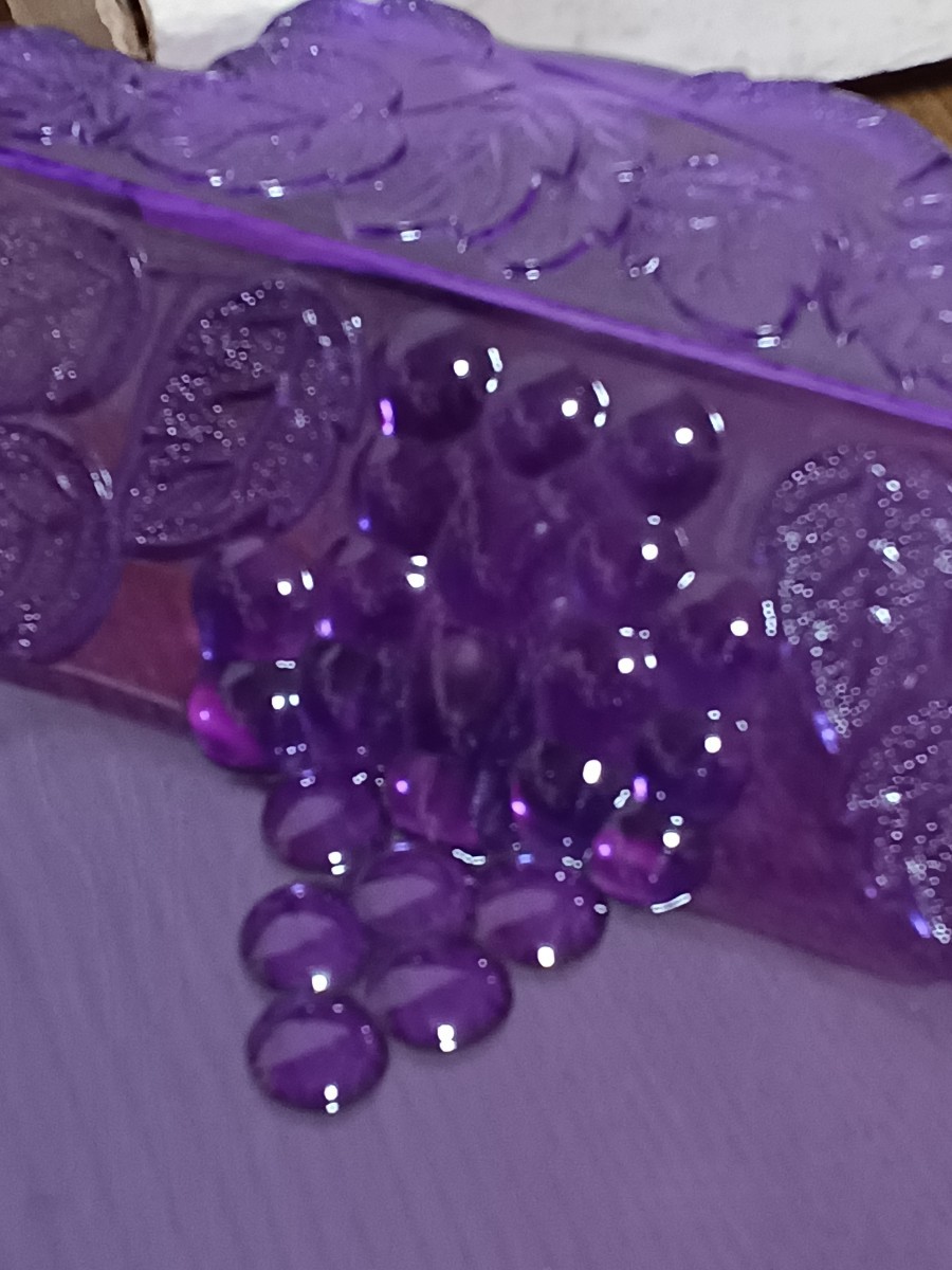 未使用 昭和レトロ プラスチック製 オードブル皿 葡萄 紫 Fujilex 富士化学工業_画像4