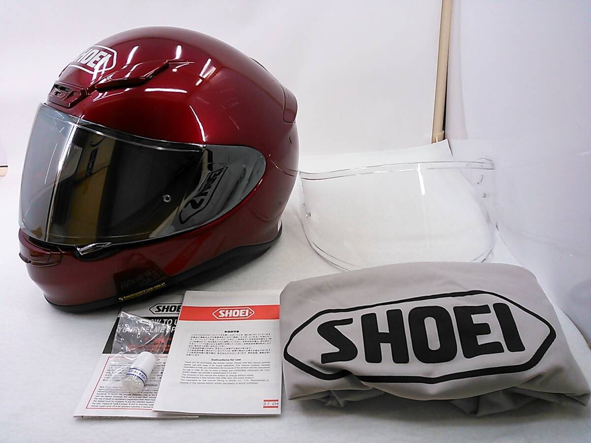 【送料無料】SHOEI ショウエイ Z-7 ワインレッド Lサイズ ミラーシールド付き フルフェイスヘルメットの画像1