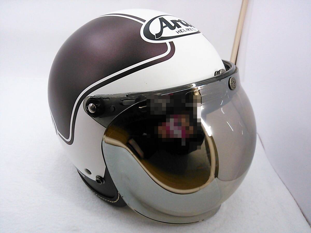 【送料無料】良品 Arai アライ CLASSIC AIR クラシックAIR ERA BROWN エラ・ブラウン Lサイズ バブルシールド付き ジェットヘルメット_画像7