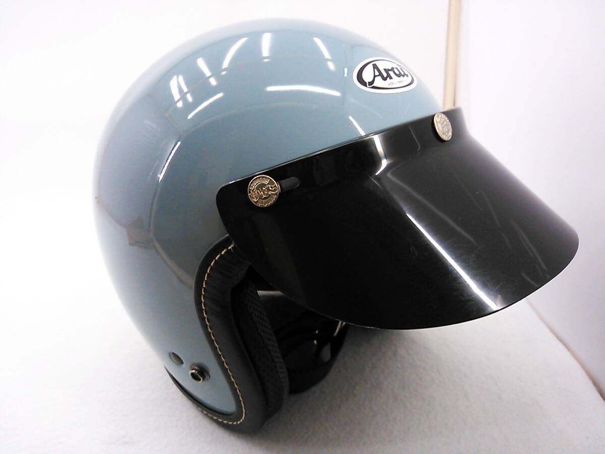 【送料無料】良品 2021年製 Arai アライ CLASSIC AIR クラシックAIR ICE BLUE アイスブルー Lサイズ バイザー付き ジェットヘルメットの画像7