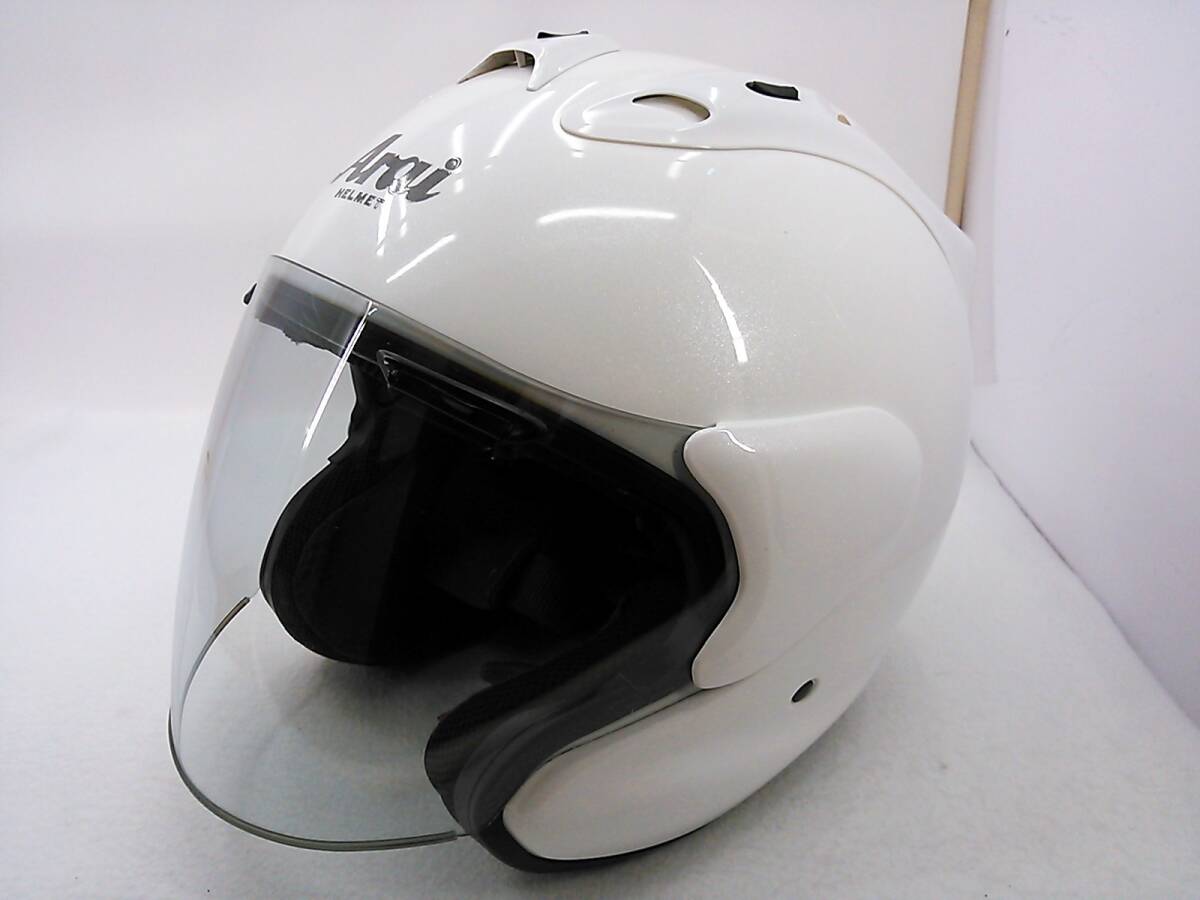 【送料無料】Arai アライ MZ GLASS WHITE グラスホワイト XLサイズ ジェットヘルメットの画像1