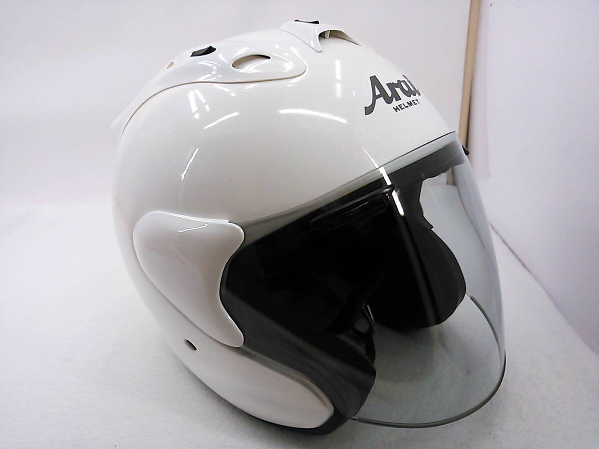 【送料無料】Arai アライ MZ GLASS WHITE グラスホワイト XLサイズ ジェットヘルメットの画像7