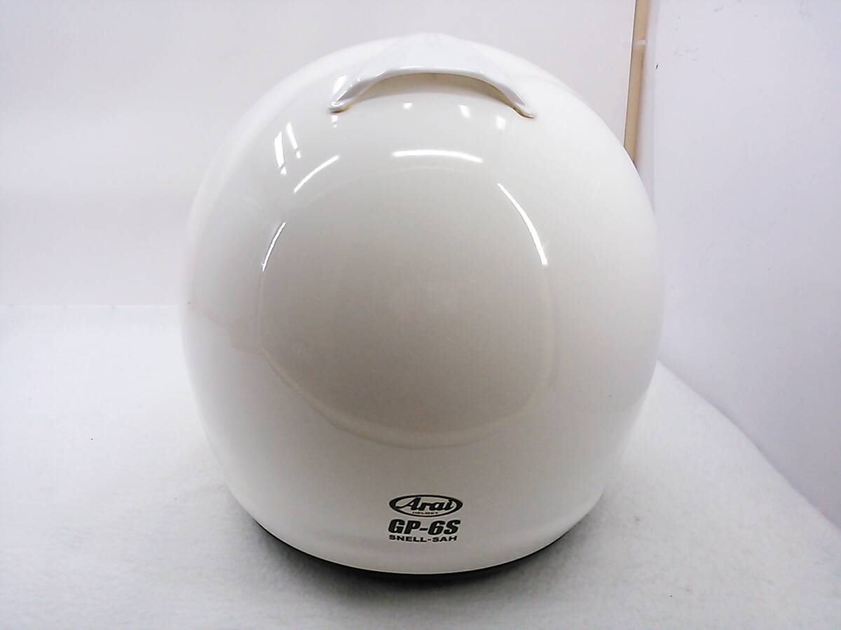 【送料無料】使用回数少 良品 Arai アライ GP-6S WHITE ホワイト Lサイズ 59-60cm 4輪用 カート フルフェイスヘルメットの画像5