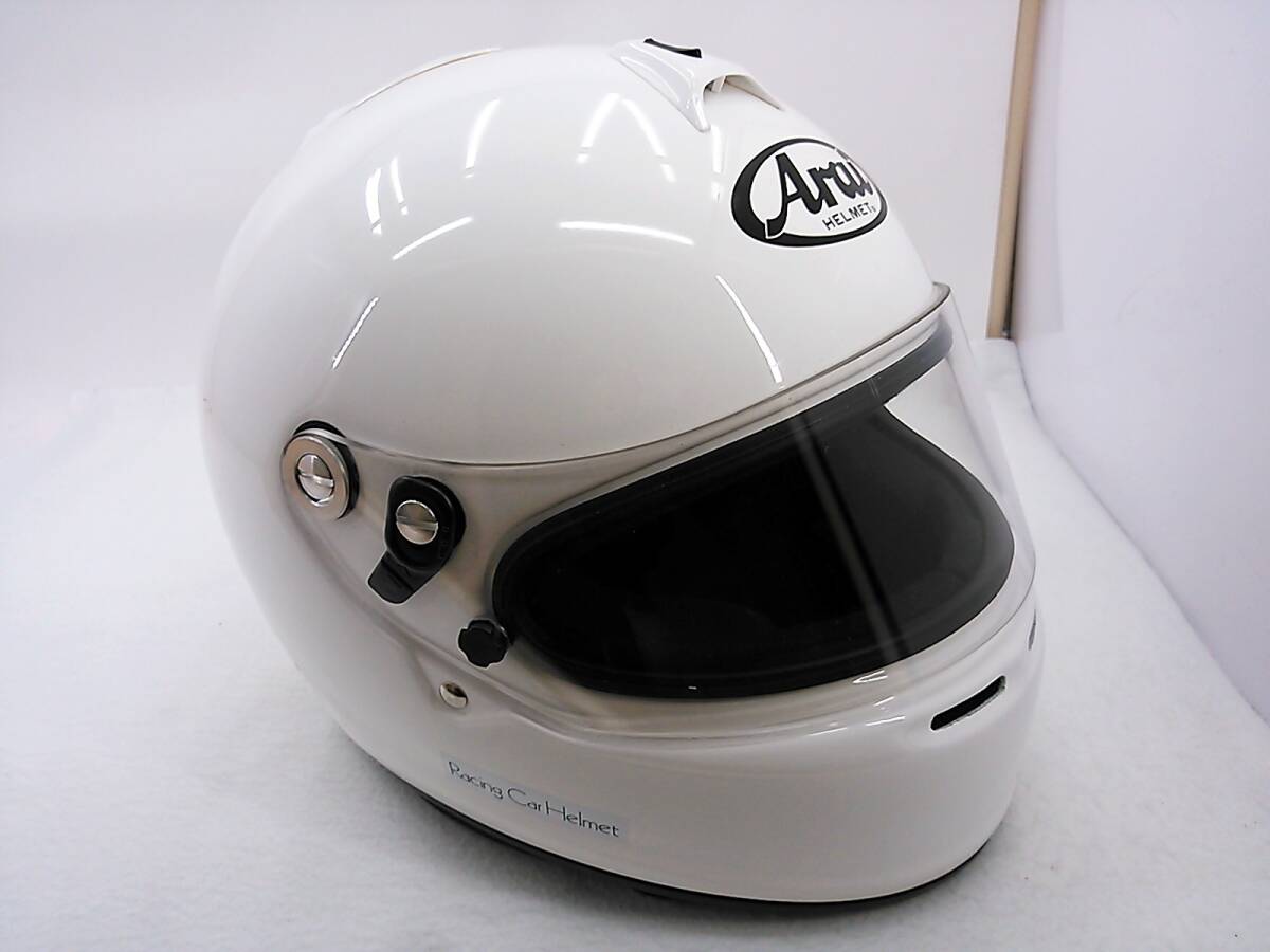 【送料無料】使用回数少 良品 Arai アライ GP-6S WHITE ホワイト Lサイズ 59-60cm 4輪用 カート フルフェイスヘルメットの画像8
