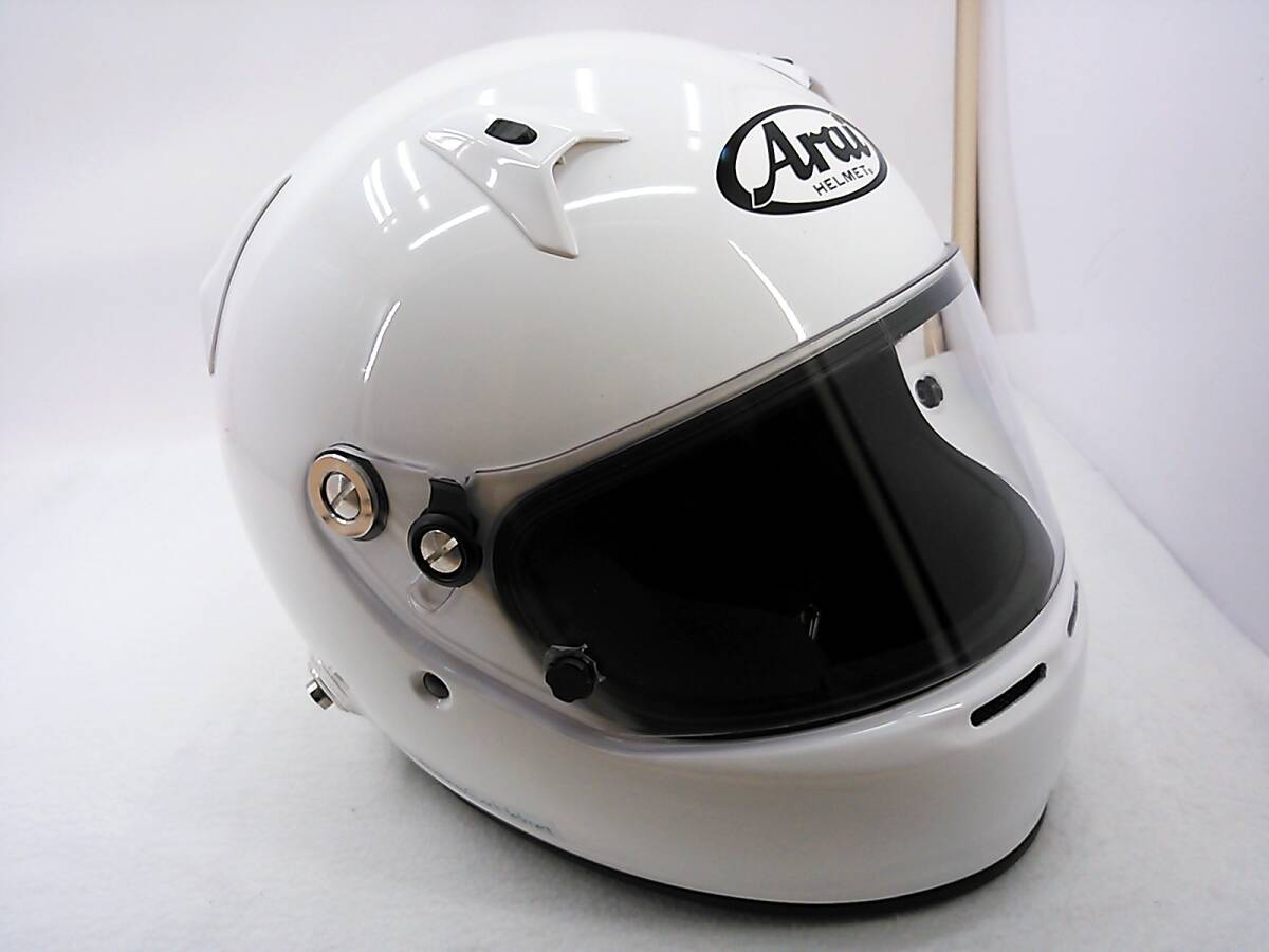 【送料無料】Arai アライ GP-5W 8859 WHITE ホワイト Mサイズ 57-58cm HANSアンカー＆元箱付き ヘルメット 4輪用 カートの画像8