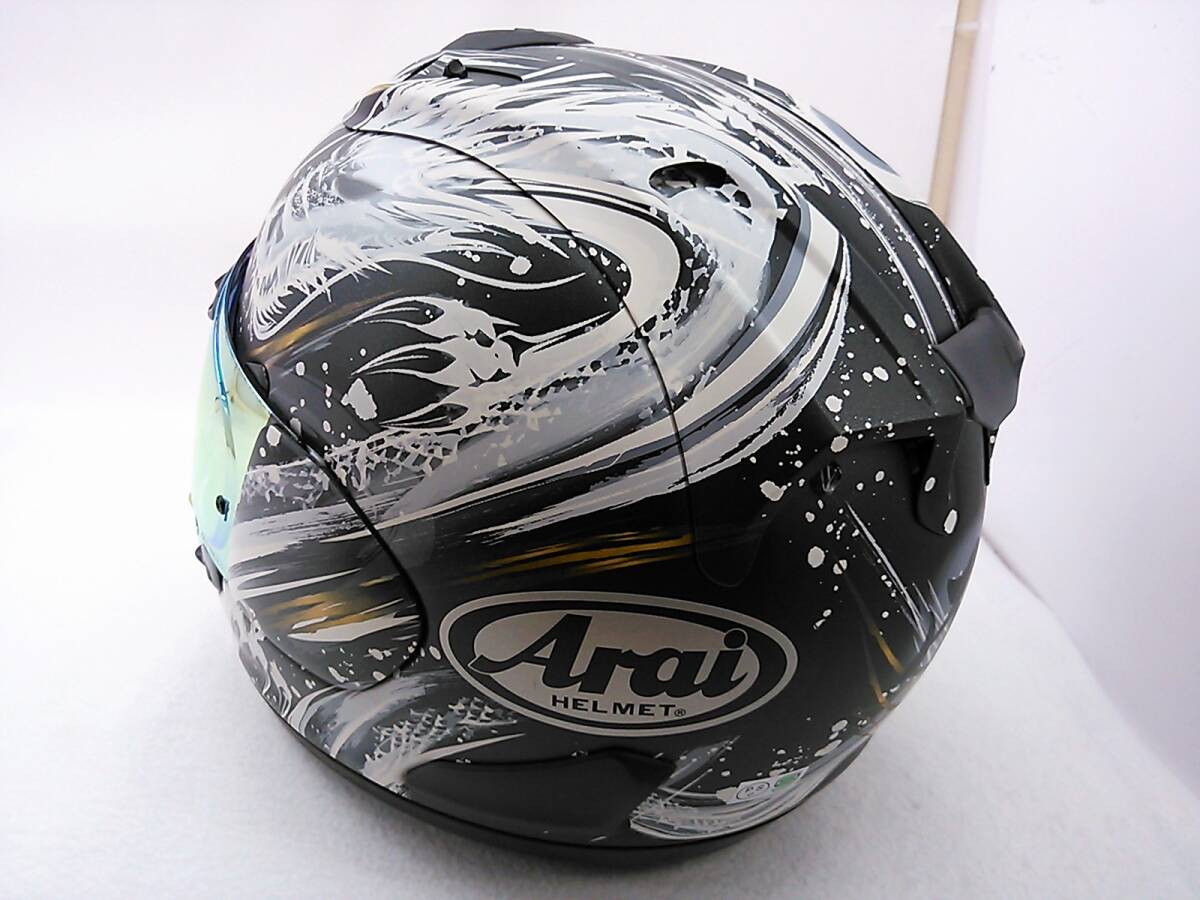 【送料無料】良品 Arai アライ RX-7X KIYONARI キヨナリ Lサイズ ミラーシールド付き フルフェイスヘルメット 清成龍一_画像3