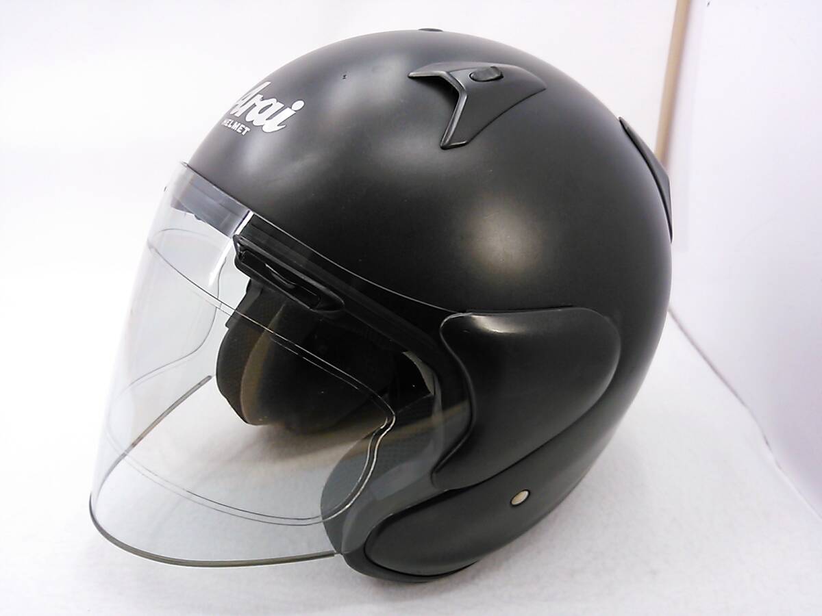 【送料無料】Arai アライ SZ-G SZG FLAT BLACK フラットブラック Mサイズ ジェットヘルメット_画像1