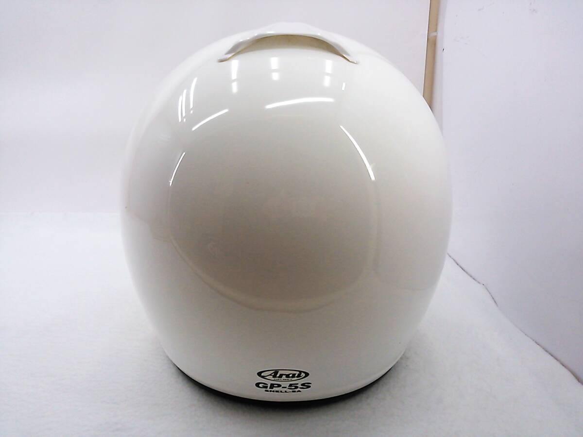 【送料無料】試着程度 保管品 良品 Arai アライ GP-5S ホワイト Mサイズ 57-58cm 4輪用 カート フルフェイスヘルメットの画像3