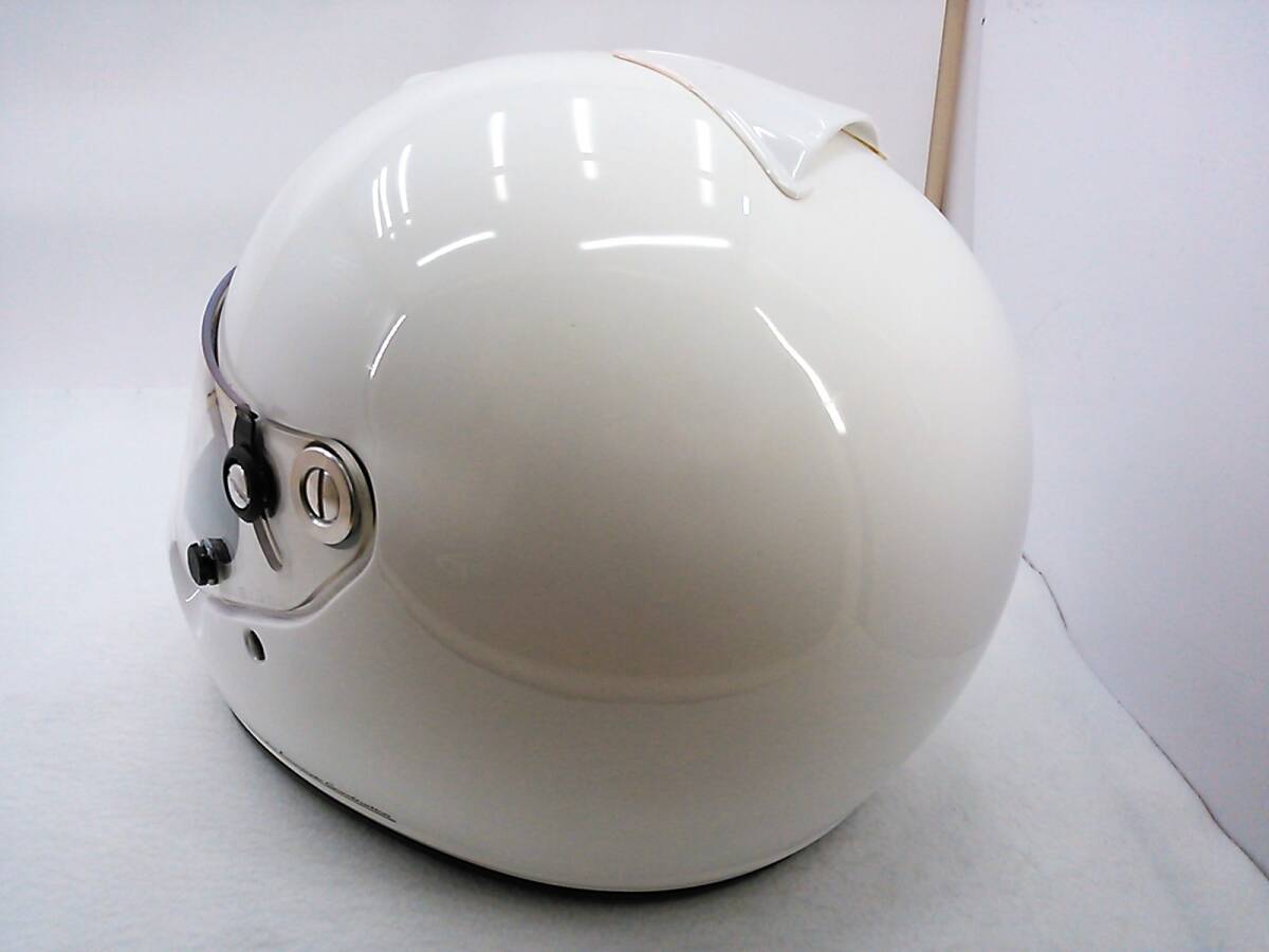 【送料無料】試着程度 保管品 良品 Arai アライ GP-5S ホワイト Mサイズ 57-58cm 4輪用 カート フルフェイスヘルメットの画像2