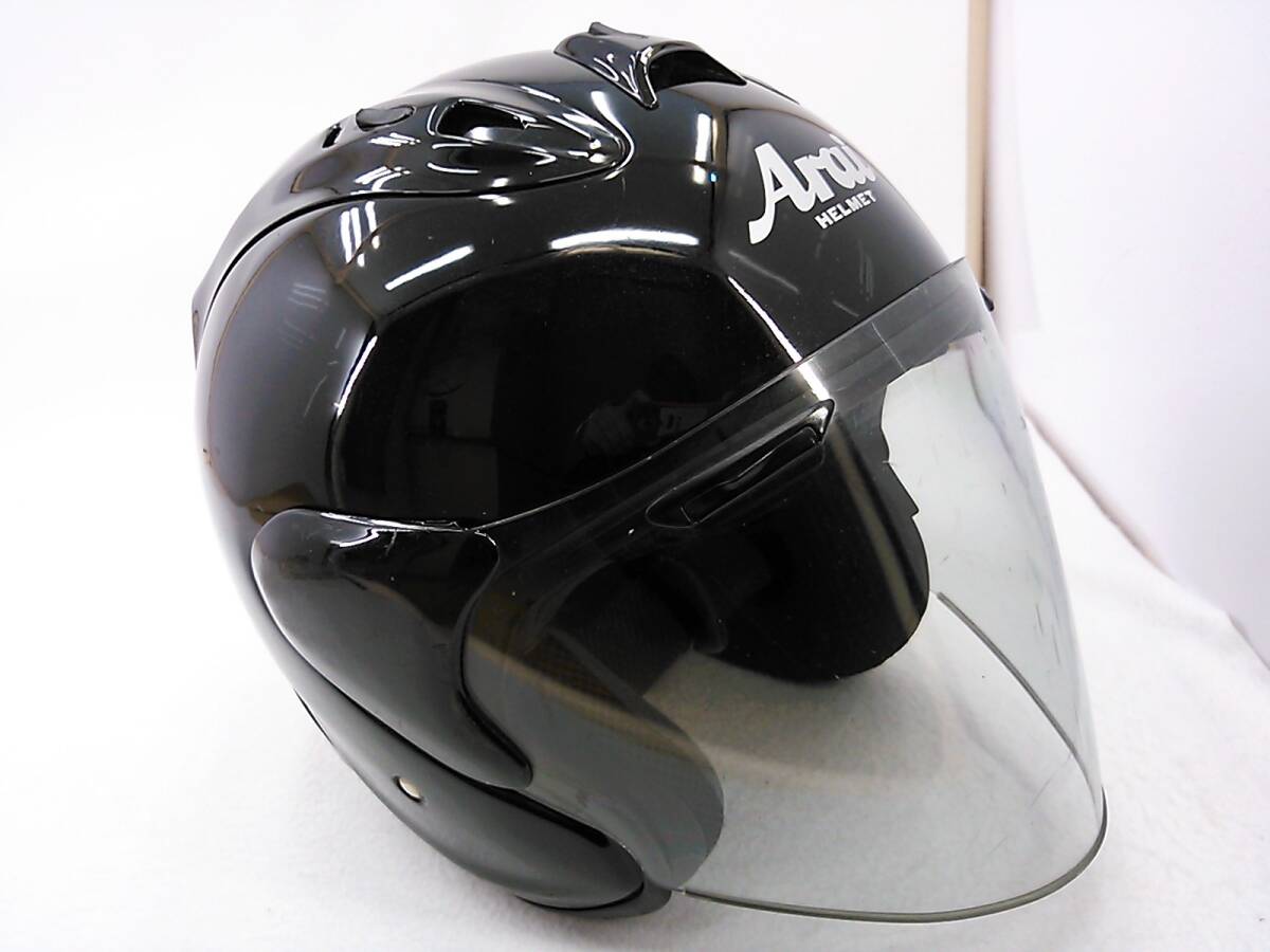 【送料無料】Arai アライ SZ-Ram4 GLASS BLACK グラスブラック Mサイズ ジェットヘルメット_画像6