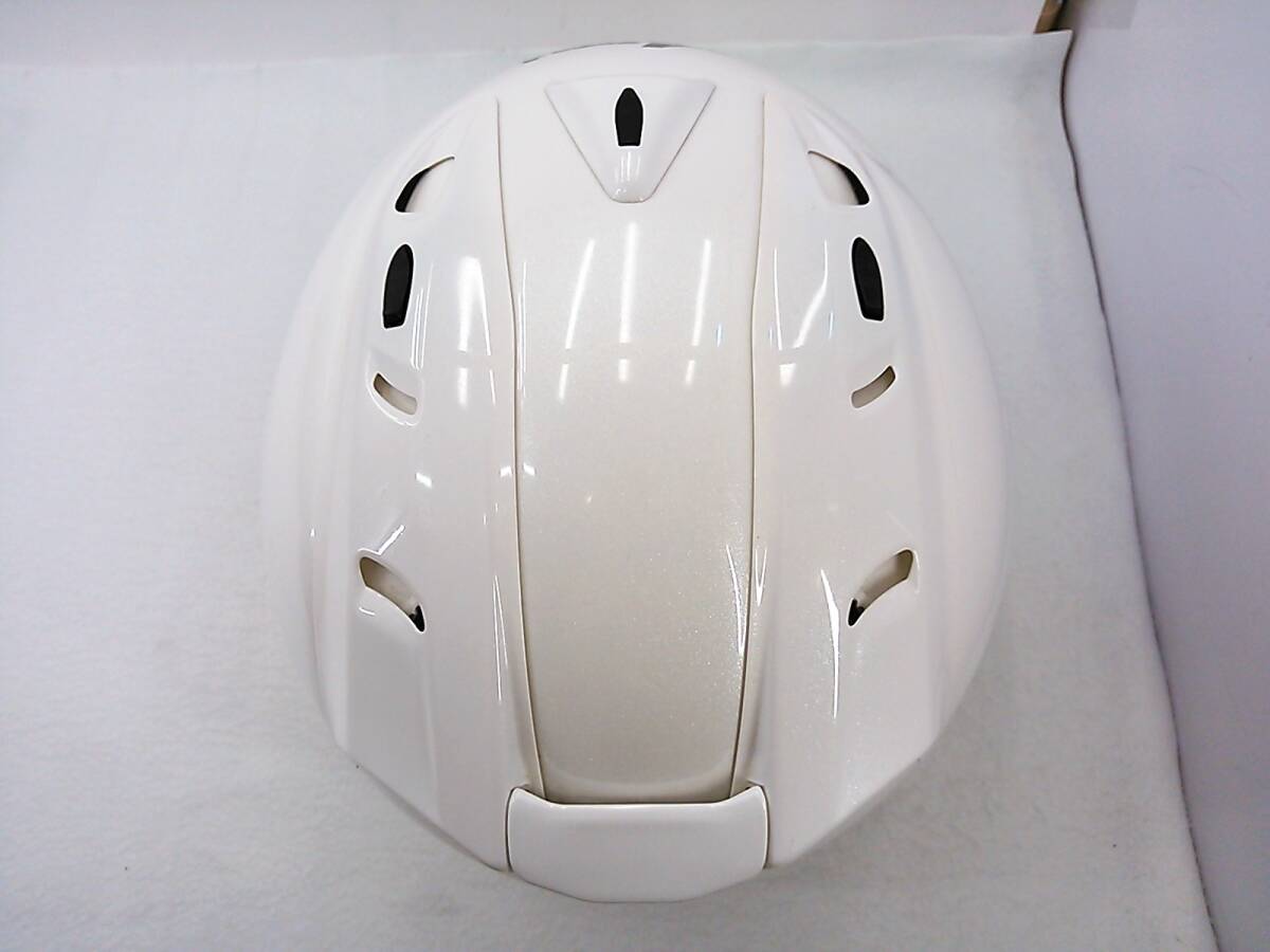 【送料無料】良品 Arai アライ SZ-Ram4 GLASS WHITE グラスホワイト Mサイズ ミラーシールド付き ジェットヘルメットの画像4