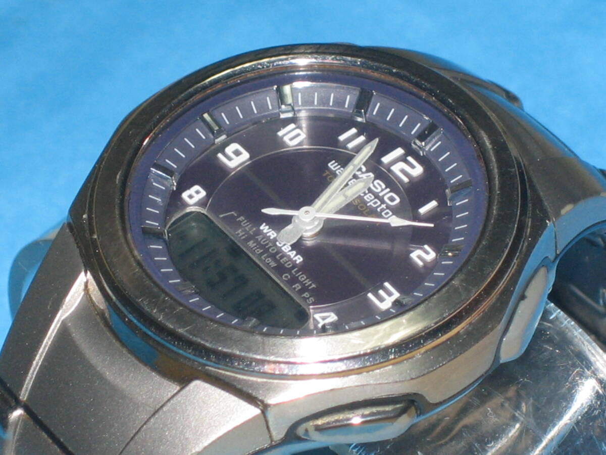 ■カシオ WAVE CEPTOR チタンソーラー アナデジ腕時計 動作品■ の画像4