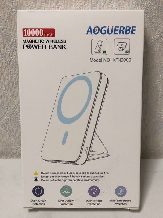 603i0404 ［AOGUERBE]MagSafeモバイルバッテリー10000mAh スタンド付き ワイヤレス充電 マグネット式 コンパクト軽量 マグセーフ充電器 _画像1