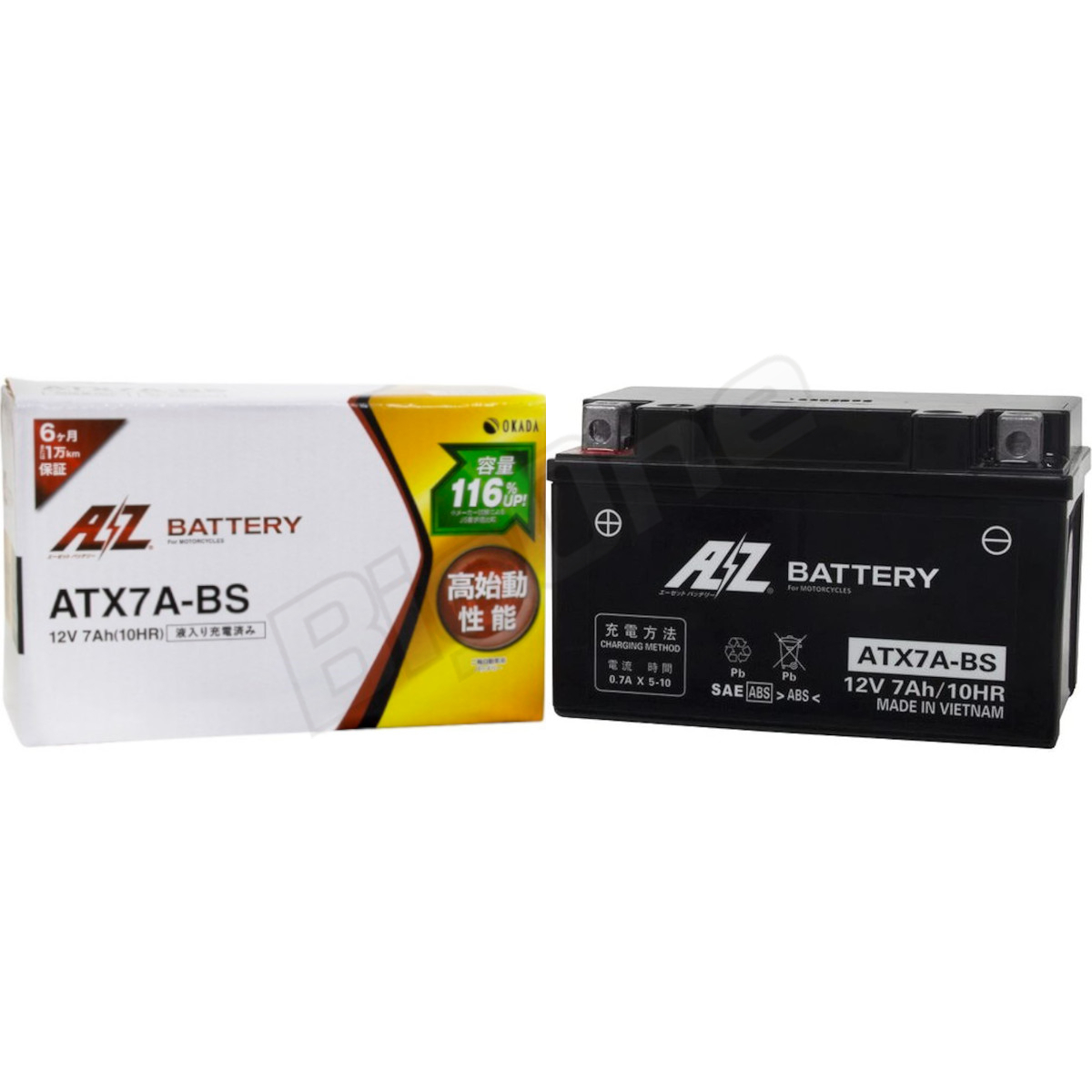 AZバッテリー 充電済 ATX7A-BS GSX250SカタナNX125バンディット400XLR200R 互換 YTX7A-BS FTX7A-BS GTX7A-BS KTX7A-BS DYTX7A-BS RBTX7A-BS_画像5