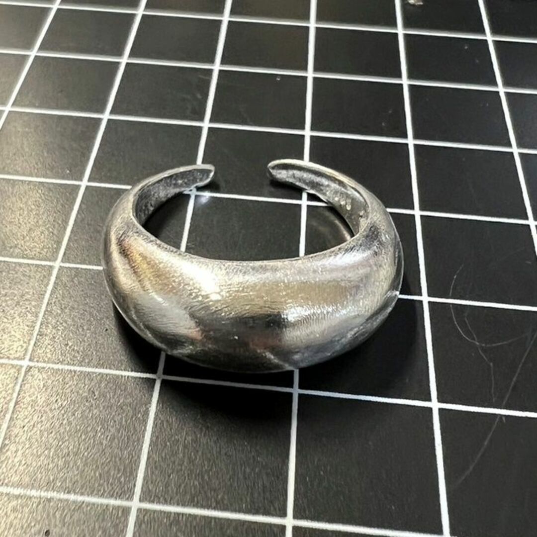 A585 匿名配送 指輪 レディース リング シンプル ブラッシュリング シルバー s925 フリーサイズ サイズ調節可能 太い 丸い 曲線_画像6