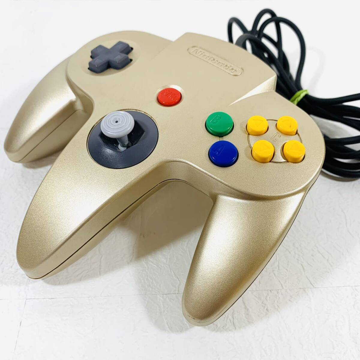 動作品 Nintendo64 コントローラー ゴールド ニンテンドー 任天堂 ブロス Bros _画像2