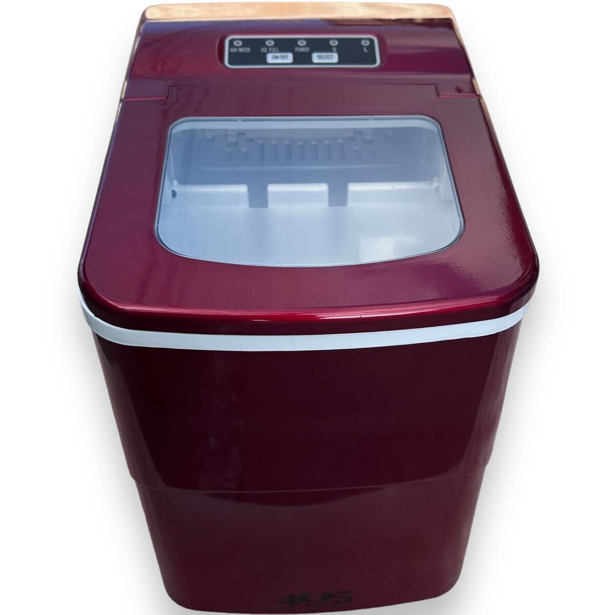 氷ドンドン コンパクト/家庭用自動製氷機 405-IMCN02 高速製氷機 レッド、赤