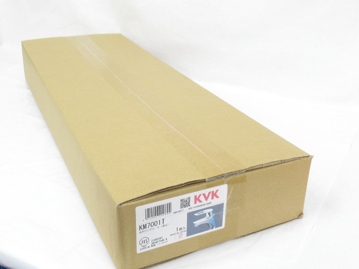 ○ 未開封品 KVK KM7001T シングル混合栓 台付シングルレバー 台付シングル13（逆止）_画像1