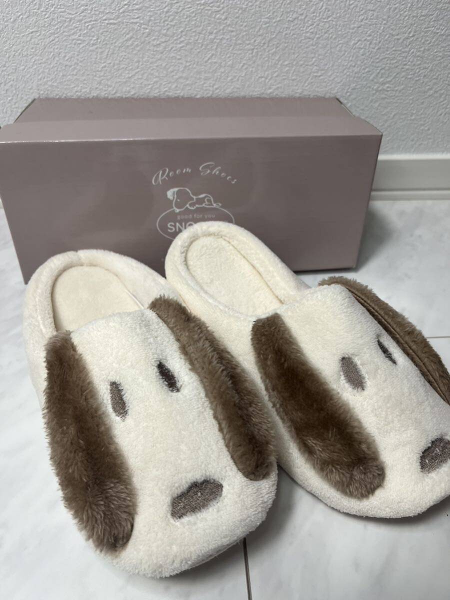 [ new goods unused goods ]SNOOPY room shoes L Brown slippers interior put on footwear ROOM SHOES unused Snoopy 