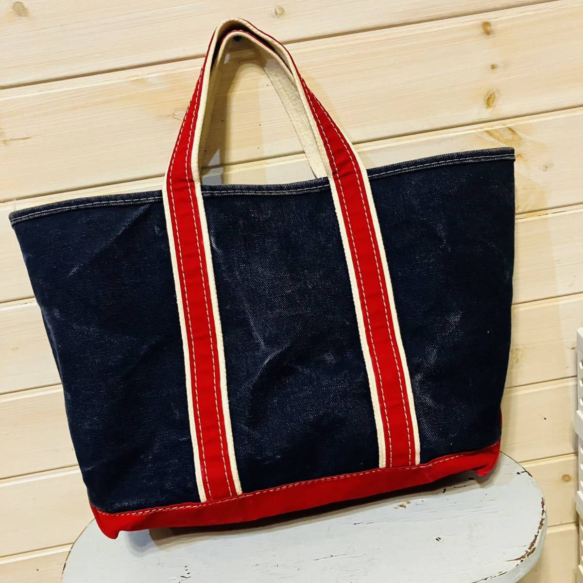 ★希少★ ヴィンテージ L.L.BEAN LLビーン エルエルビーン デラックス DELUXE BOAT&TOTE トートバッグ トート USA製 _画像1