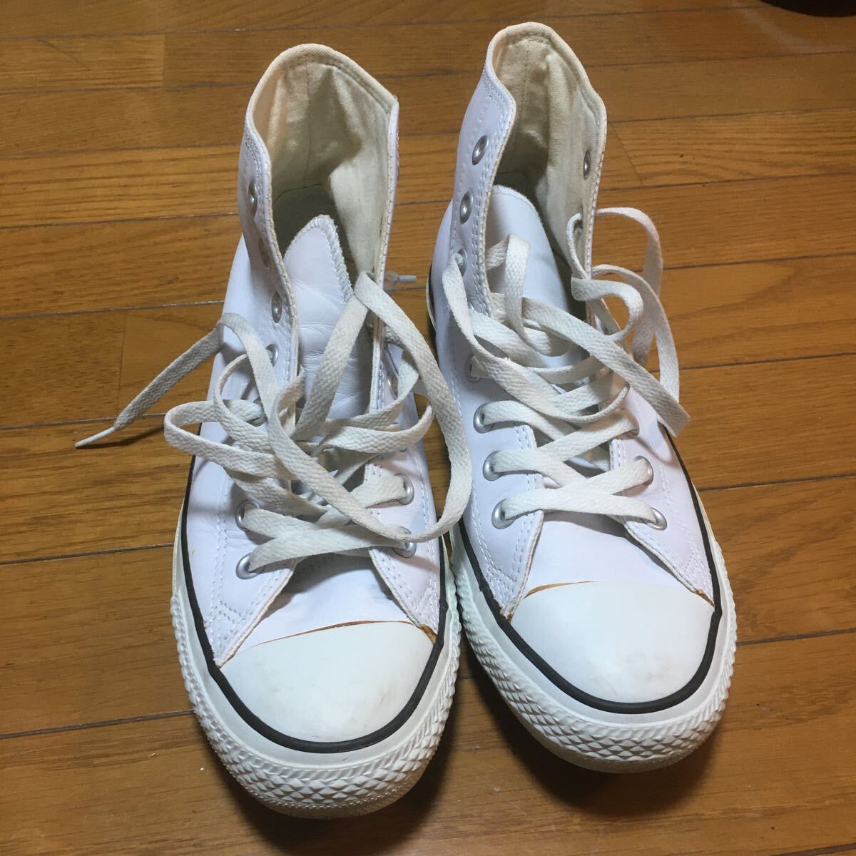 中古 CONVERSE コンバース スニーカー 白サイズ8.5 27cm 洗濯済み 美品 送料520円の画像2