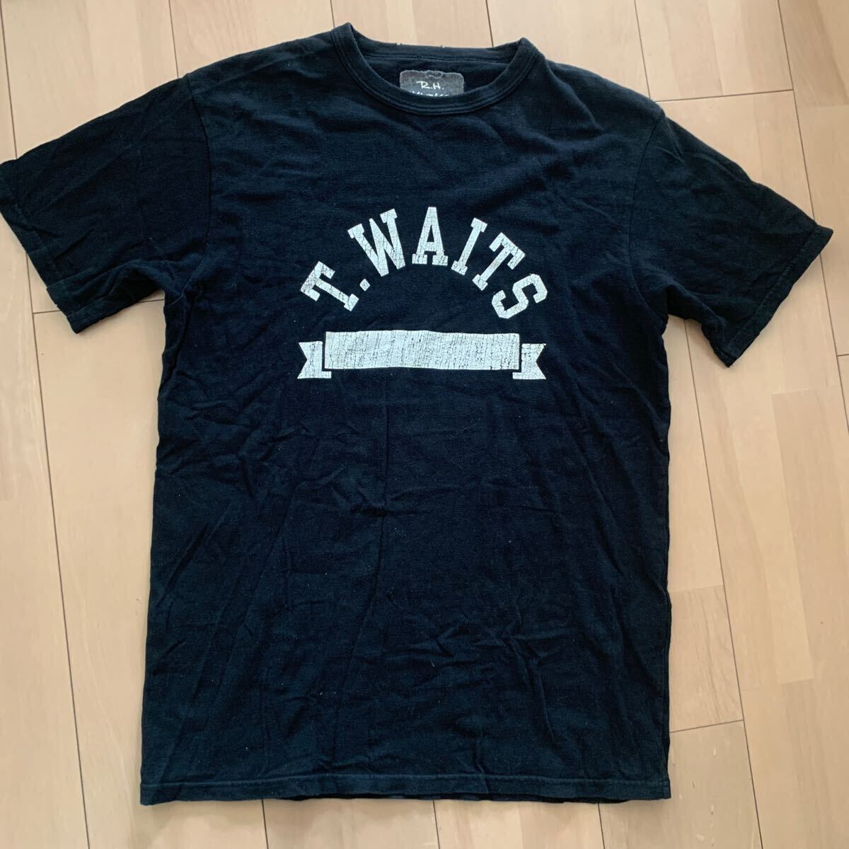 【R.H. Vintage】ロンハーマン ビンテージ BIG NAME T-SHIRTS Tom Waits M ブラック 日本製 バンドT ダメージ加工