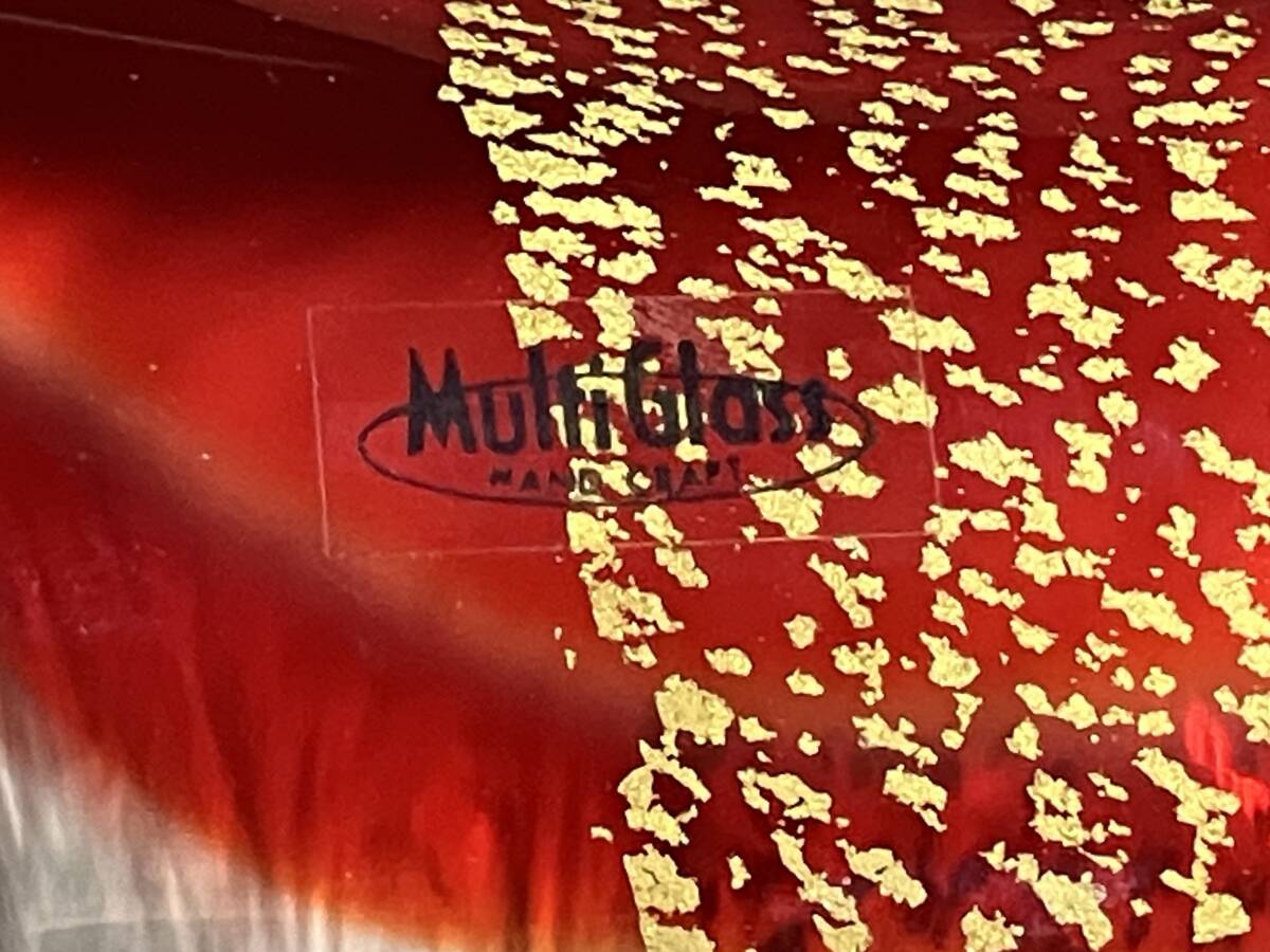 マルティグラス　金彩赤馬　情熱の赤　Multi glass　ガラス工芸　ハンドメイド　縁起物　インテリア置物　全長22cm_画像9