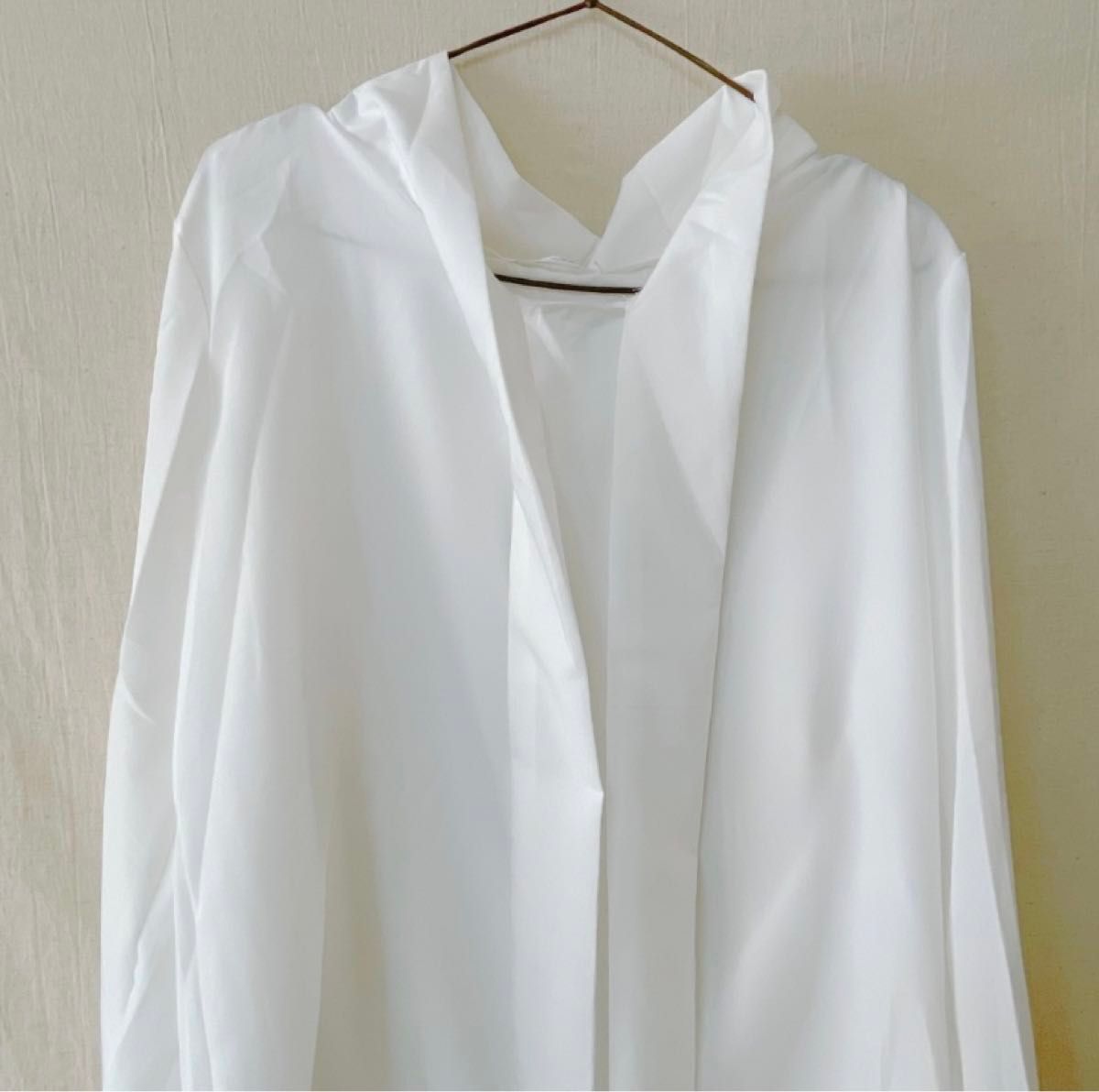 リボンシアーシャツ XLサイズ ホワイト リボン ブラウス シャツ 長袖 ボウダイブラウス シフォン 透け感 オフィス