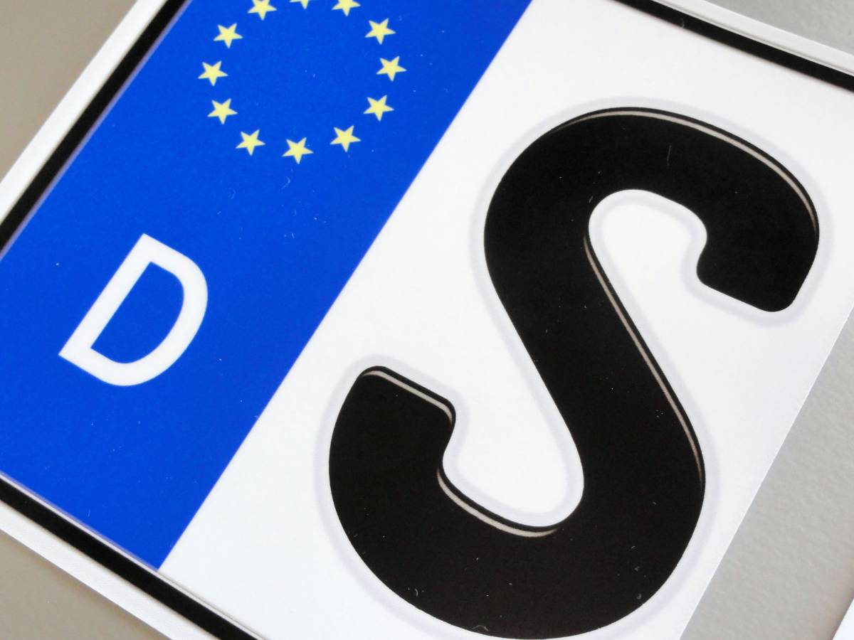 * stick only!* euro plate sticker ver2* Germany D car Europe number plate water-proof seal simple dress up immediately buying EU