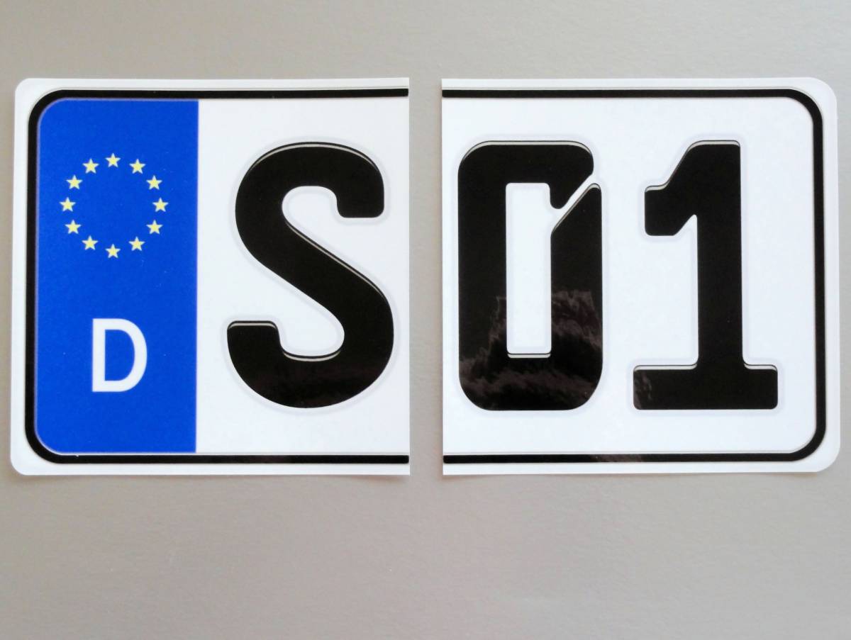 * stick only!* euro plate sticker ver2* Germany D car Europe number plate water-proof seal simple dress up immediately buying EU