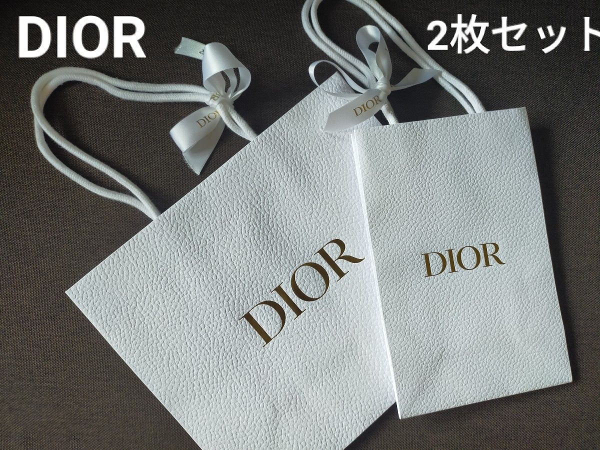 DIOR ディオール ショッパー 紙袋 2枚ｾｯﾄ ギフトラッピング プレゼント ショップ袋 クリスチャンディオールギフト