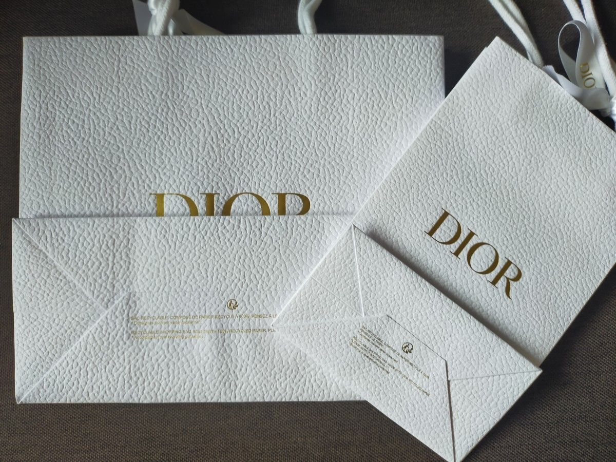 DIOR ディオール ショッパー 紙袋 2枚ｾｯﾄ ギフトラッピング プレゼント ショップ袋 クリスチャンディオールギフト