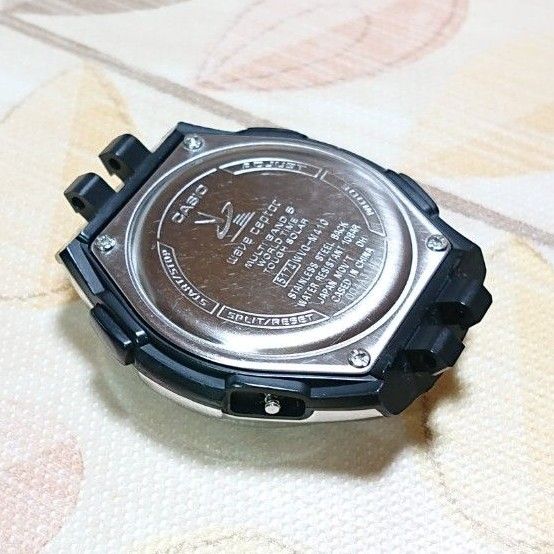 訳有り【CASIO／WAVECEPTOR】電波ソーラー クロノグラフ メンズ腕時計 WVQ-M410-１AJF